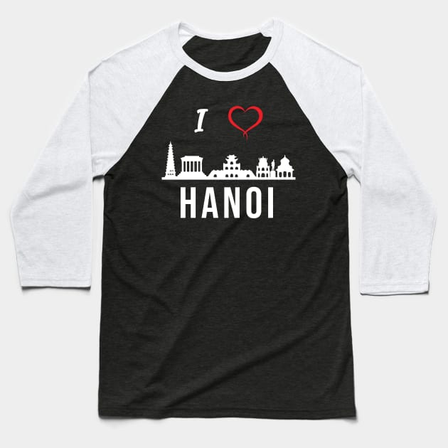 I love Hanoi Skyline Vietnam Vietnamese Design Baseball T-Shirt by alltheprints